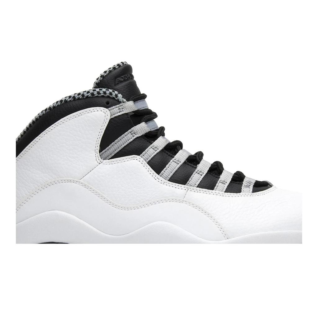 Air Jordan 10 Retro 'Steel' 2013 (Unisex) White / Black / Light Steel Grey / Varsity Red Vintage Basketball Shoes 310805 103