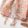 Yitao Soft Pink Floral Scarf - Cotton & Linen Feel with Silver Silk Accents, Fashionable Ladies' Shawl