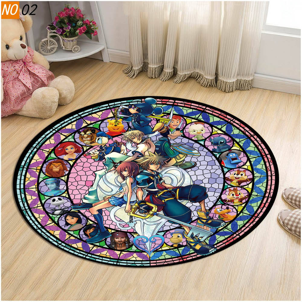 Круглый коврик «Сердце Королевства» для спальни, гостиной, стула, нескользящий коврик, игровой коврик, 3D круглый коврик с рисунком, домашний декор