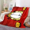 1pc Garfield Cat Flannel Throw Blanket HD Printed Lightweight Soft Warm All Season Blanket for Sofa, Bed, Travel, Camping Machine Washable