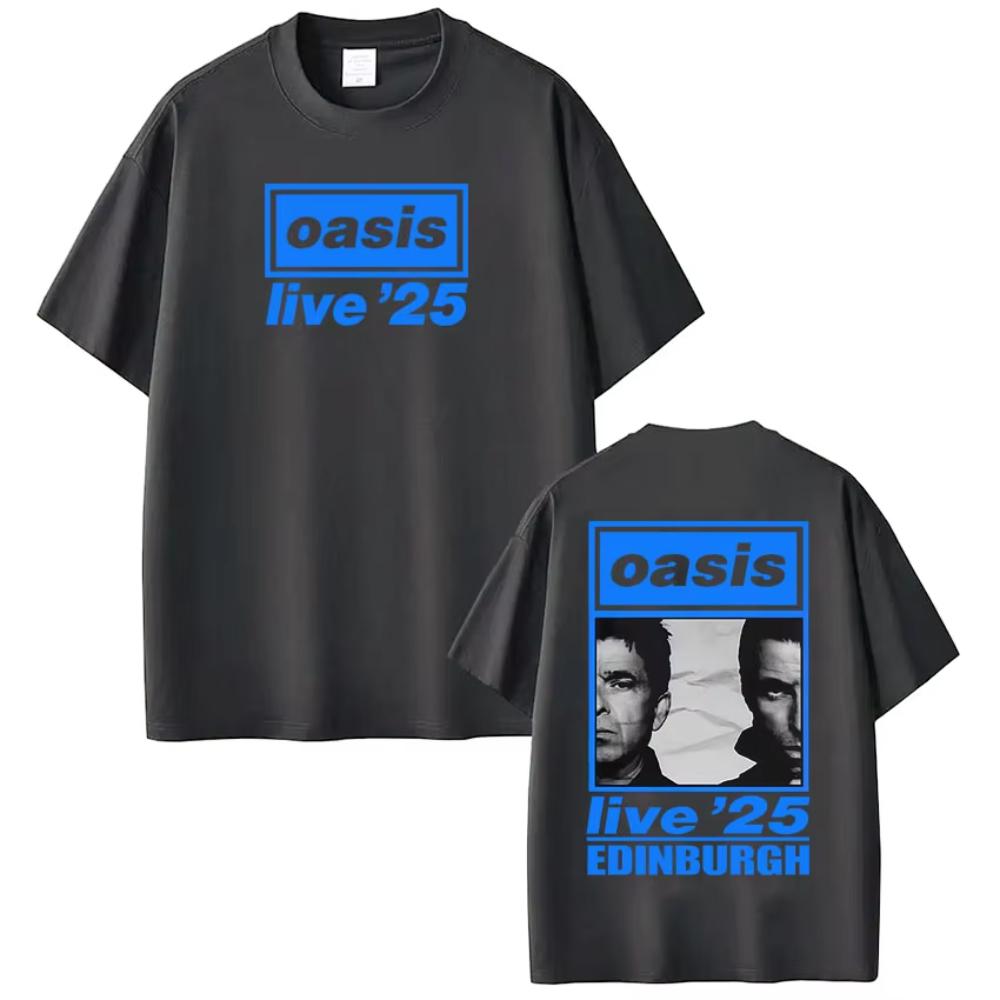 Британская Рок-Группа OASIS Live 26 Тур Принты Футболки Мужские Женские Хип-Хоп Футболка Летние Повседневные Свободные Хлопковые Футболки Подарки для Фанатов Топы