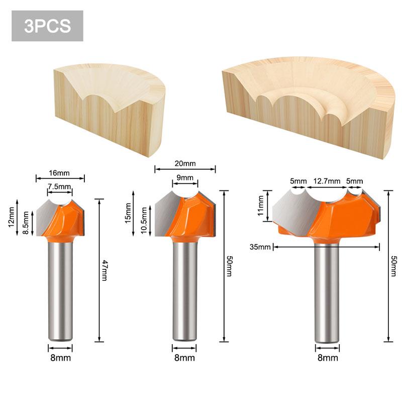 1/3 шт. 8 мм хвостовик классическая двойная дуга Dragon Ball деревянная фреза C3 карбидная деревообрабатывающая гравировальная фреза инструменты