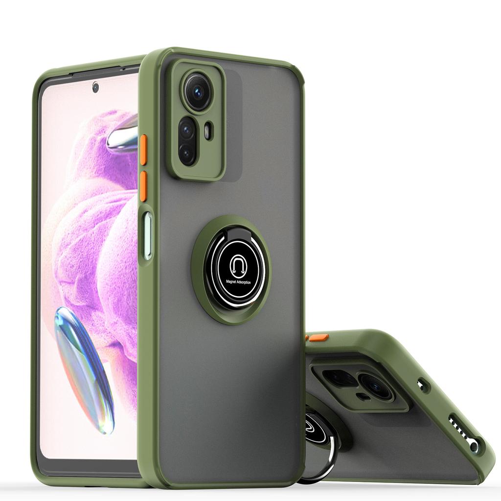 Матовый защитный чехол для Xiaomi Redmi Note 12 Pro 5G 12S 11 Pro 11S 10 10S чехол-кольцо магнитный держатель подставка бизнес полная защита