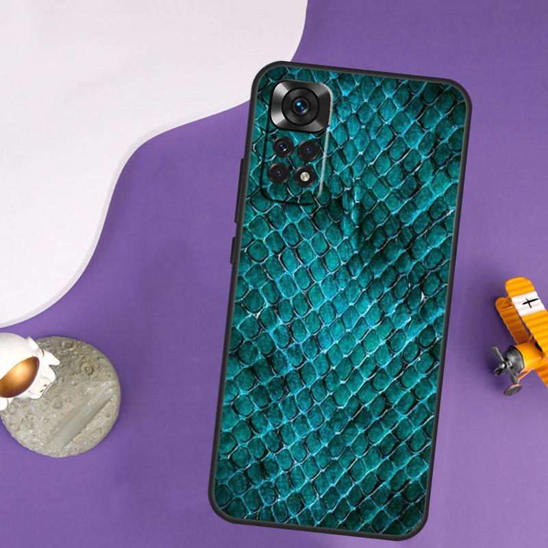 Чехол под змеиную кожу для Xiaomi Redmi Note 13 Pro 14 12 9 10 11 Pro 10S 11S 12S Redmi 14C 13C 10C 12C