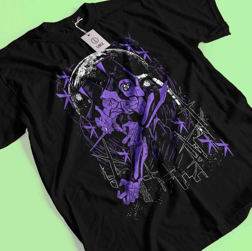 Футболка Neon Genesis Evangelion Ева-01 Японская Черная Аниме Футболка Все Размеры