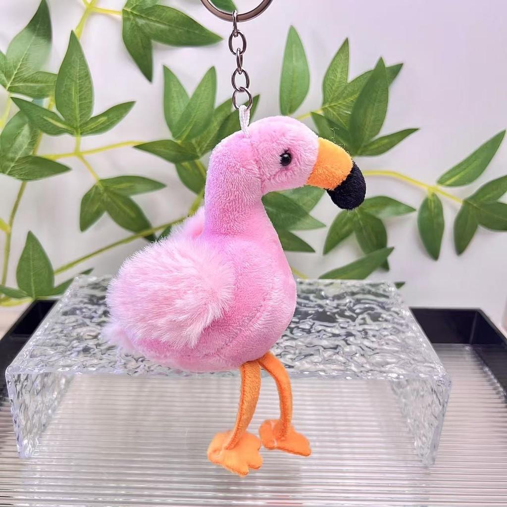 Lively Flamingo Plush Toy Hanging Keychain In Red Yellow And Orange Shades