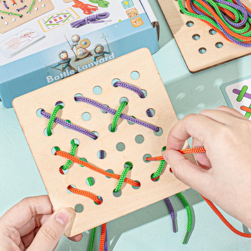Montessori Children's Lacing Game: Enhances Hand-Eye Coordination and Concentration.