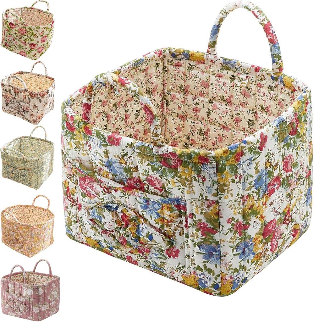 Корзина для хранения ткани в стиле бохо, цветочные корзины для белья, декоративные корзины большой вместимости, переносная складная сумка для хранения одежды и всякой всячины