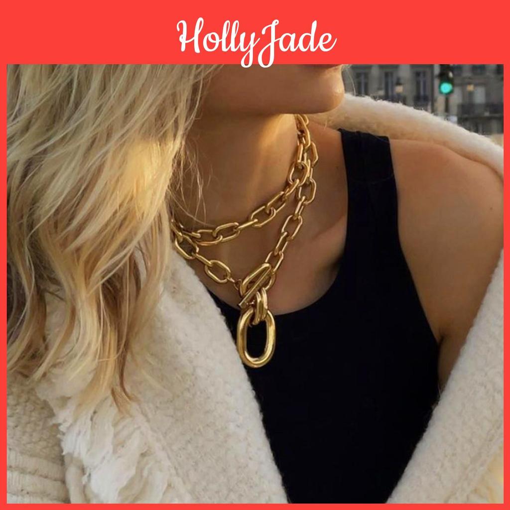Fashion Big For Women Necklace Twist Chunky Thick Lock Choker Chain Necklaces Party Jewelry