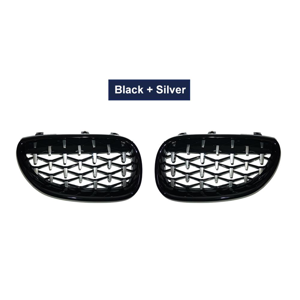 Пара автомобильных гоночных решеток с бриллиантами для BMW E60 E61 550i 535i M5 2004-2009, решетки переднего бампера в стиле Метеор