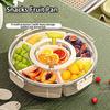 Six Grids Multi Compartment Fruit Tray Round Snack Box with Lid Handle for Home Organization Clear Divided Rotating Serving Tray