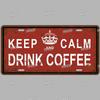 Metal Tin Signs Coffee License Plate Vintage Metal Plaques Retro Tin Plate for Cafe Kitchen Home Living Room Door Wall Art Decor