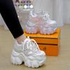 Women's Shoes Mesh Breathable Heightening Dad Shoes 2025 Summer Muffin Thick-soled Casual Little White Shoes Versatile Breathable Women's Shoes