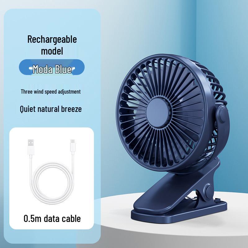 Ultra-Quiet USB Rechargeable 4-inch Clip Fan - Long Battery Life, Perfect for Desktop & Summer Use