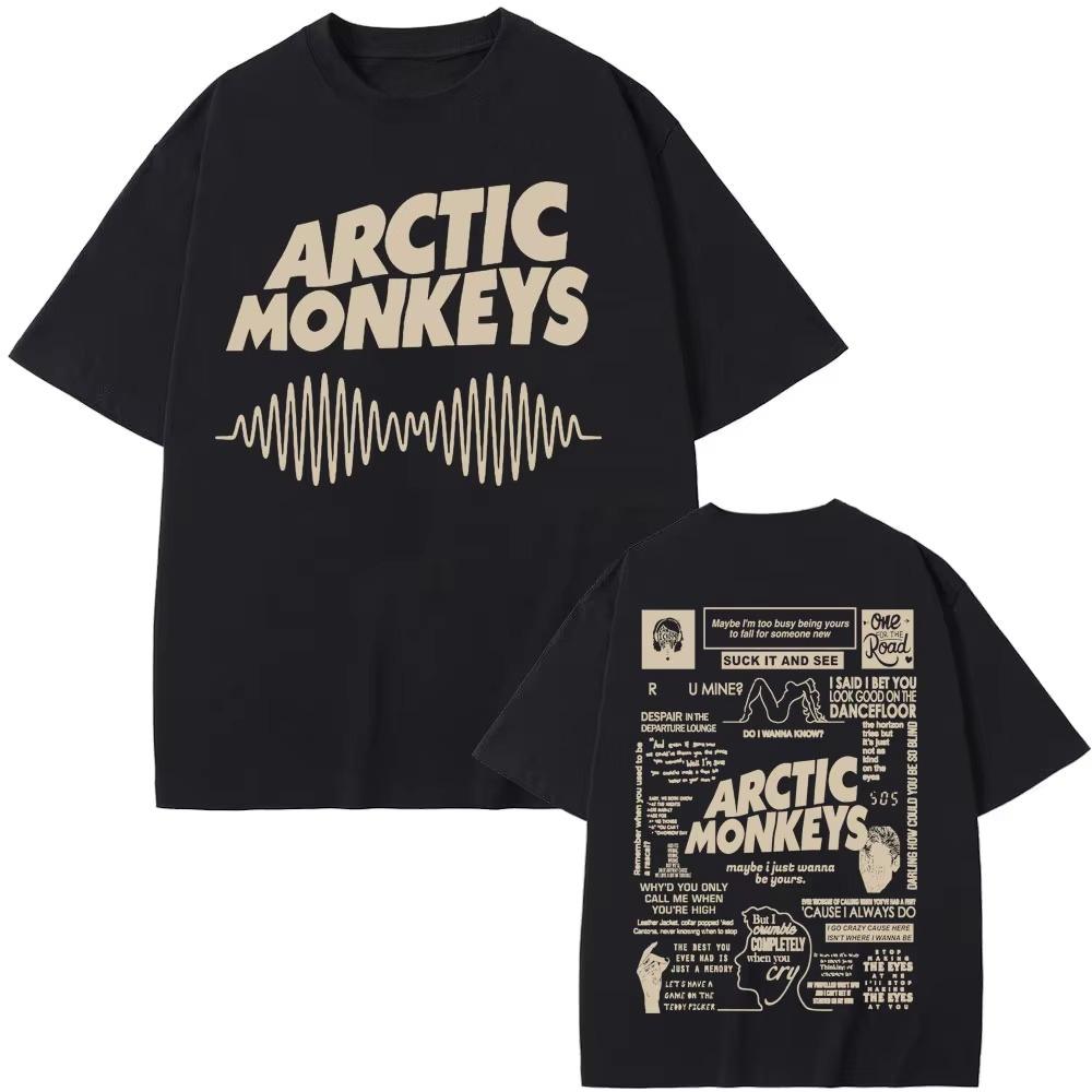 Retro Arctic Monkeys Album Tour Double Sided Graphic T Shirt Men Women Hip Hop Punk Rock T-shirt Casual pure Cotton Tshirts