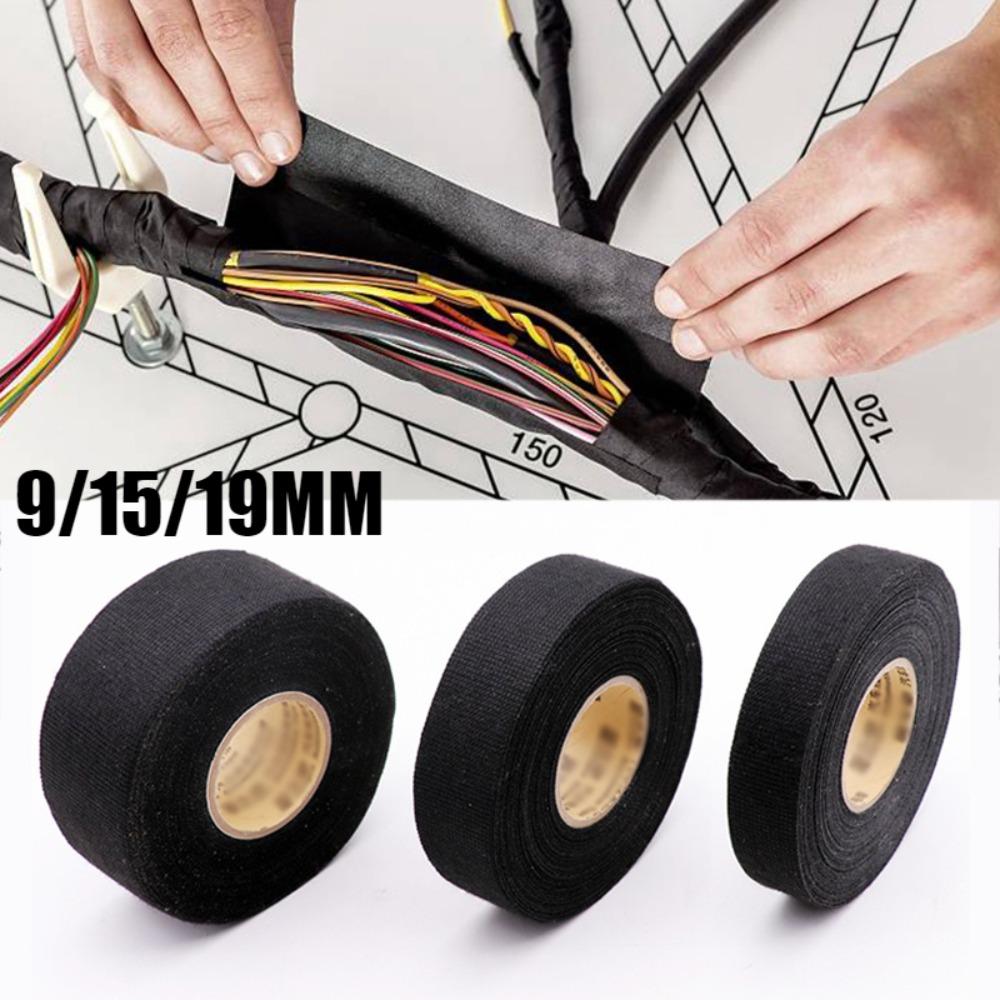 Черный цвет 1 рулон ширина 9/15/19 мм длина 15 м жгутовая лента прочная клейкая ткань огнестойкая лента для ткацких станков автомобиля