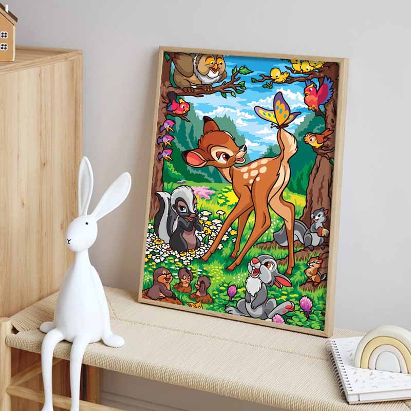Disney 5D DIY Алмазная мозаика Иллюстрация Бэмби, Мультяшная Полная Алмазная Мозаика Алмазная Живопись Искусство Настенное Украшение Набор для Творчества