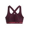 Under Armour Crossback HeatGear® Letter Logo Jacquard Medium Support Sports Bra Women Underwear Dark-Brown-Red 1361034-600