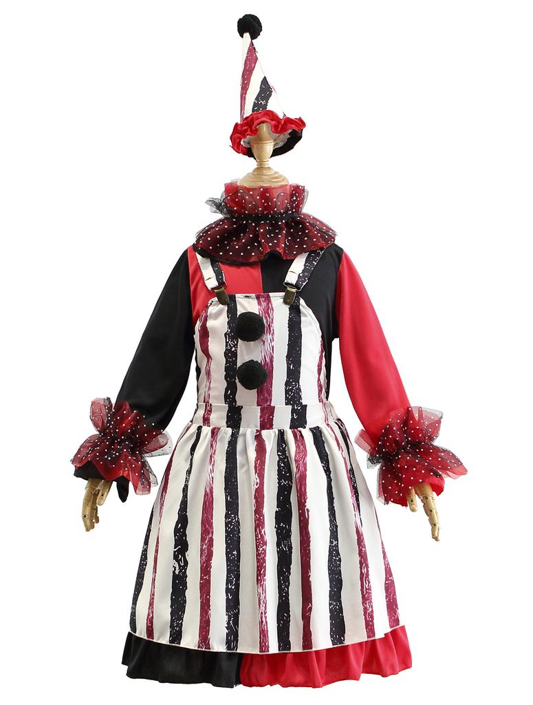 Harlequin Clown Costume for Girls Halloween Cosplay Outfit Kids Carnival Party Dress Up Set