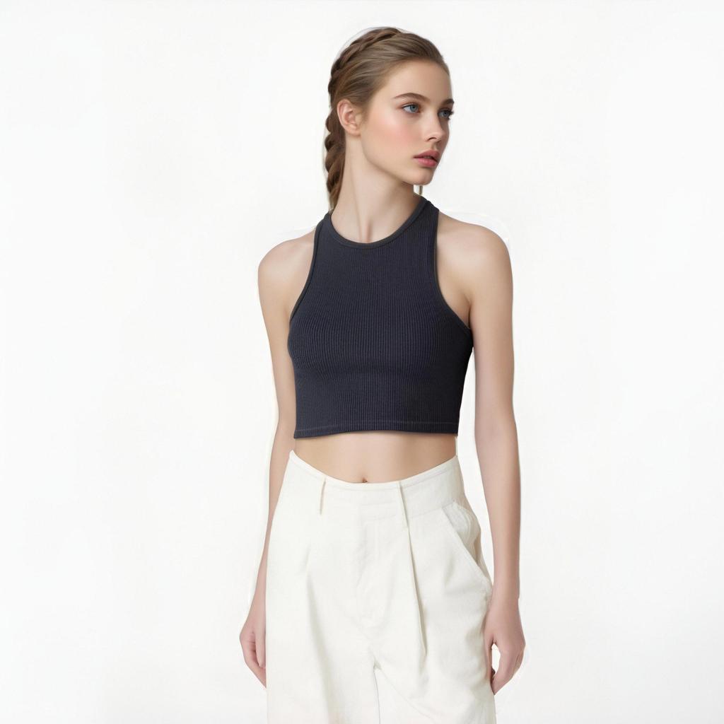 Женский быстросохнущий жилет для йоги без рукавов - закрытый фитнес-топ 