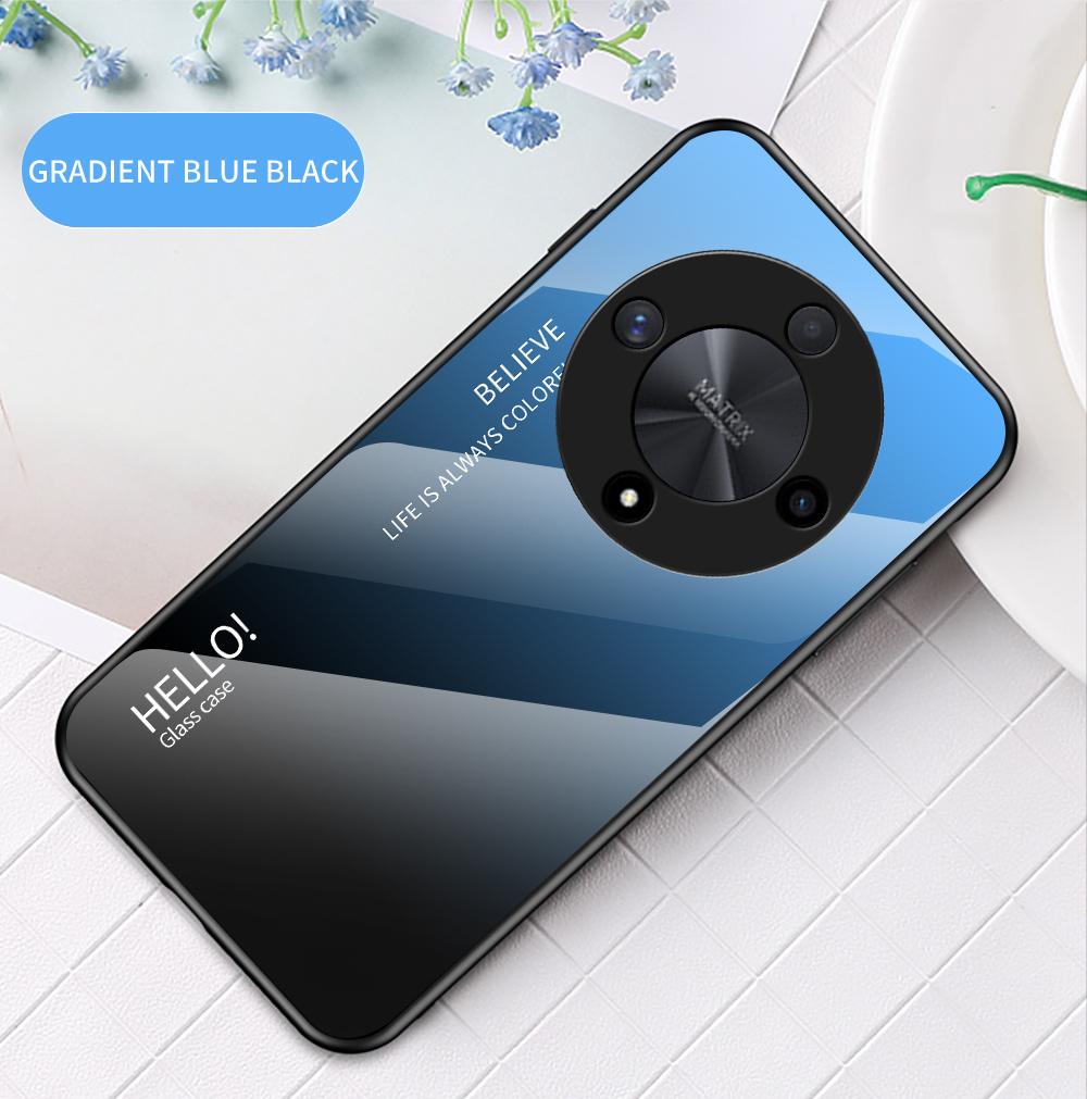 Чехол для Honor X9B X 9B с градиентом Авроры, закаленное стекло, мягкая рамка, задняя крышка, чехол для телефона