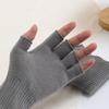Перчатки с полупальцами чистого цвета, вязаные длинные перчатки для запястья, модные рабочие перчатки для женщин и девочек