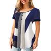 Летние женские свободные повседневные топы, корейские женские полосатые сетчатые принты с круглым вырезом и короткими рукавами, большие размеры, шифоновые футболк...