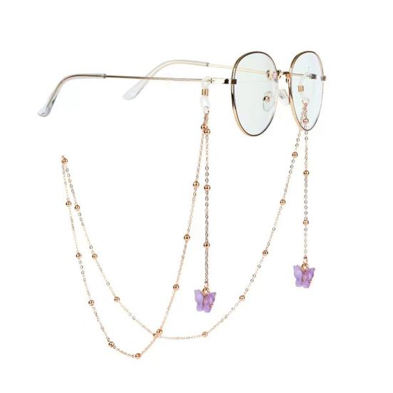 Eyewear Chain Nice-looking Simple Style Lightweight Eyeglass Chain Lady Glasses Lanyard with Butterfly Decor Glasses Chain Daily Wear