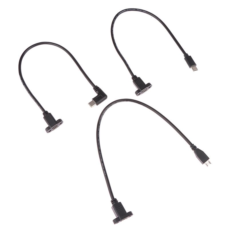 USB 3.1 Type C Micro Usb2.0 With Panel Mount Screw Extension Cable Cord USB C Male To Female Extending Wire Extender Data Cord