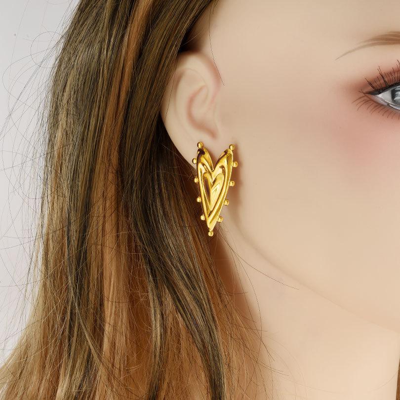Ретро Геометрические Женские Серьги в Форме Сердца с Неправильным Дизайном в Форме Сердца, Свадебные Украшения, Подарочные Аксессуары.