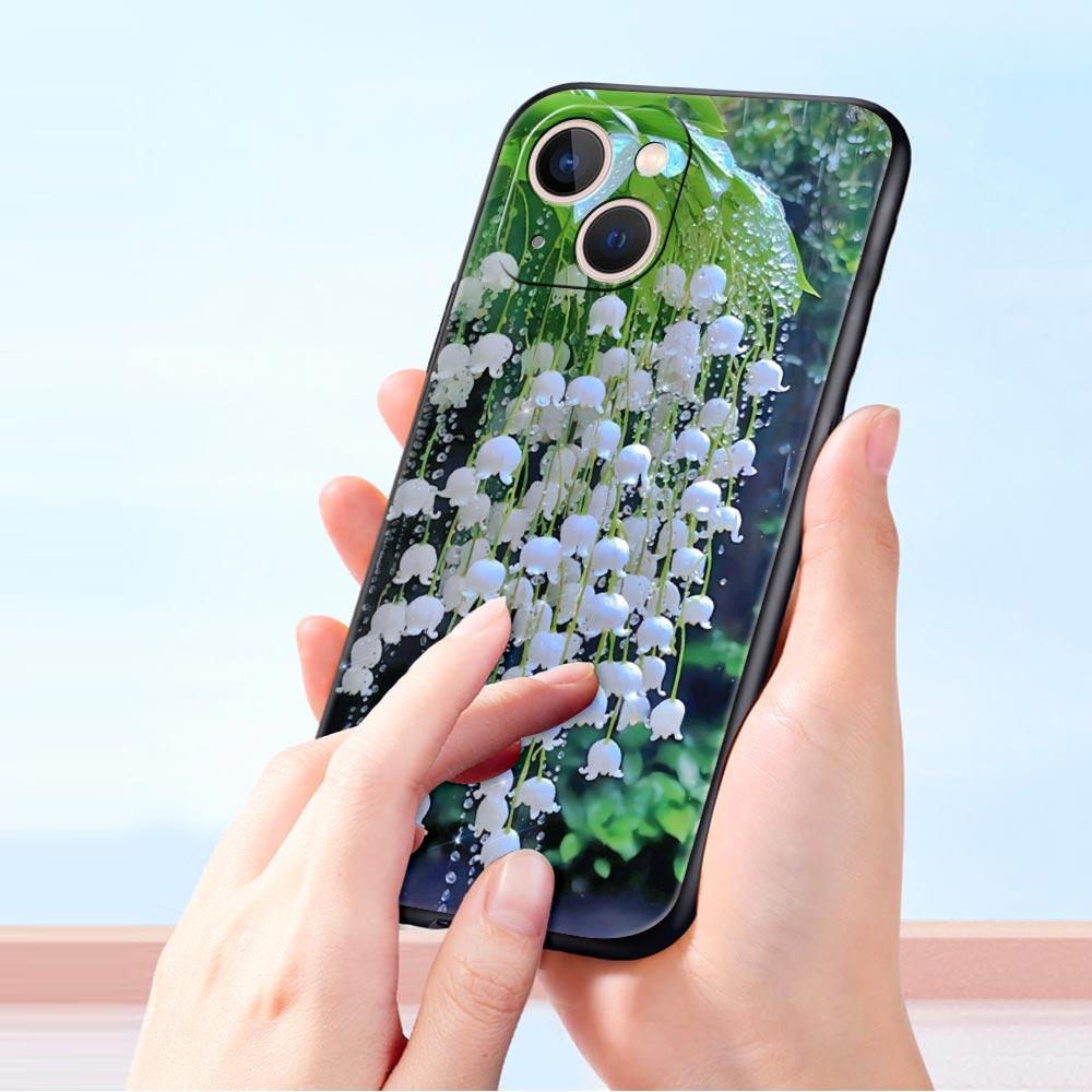 Прозрачный цветочный чехол-бампер Ландыш для iPhone 17 16 15 14 13 12 Pro Max 11 Pro Max 17 AIR Plus Мягкий ТПУ Корпус Сумки