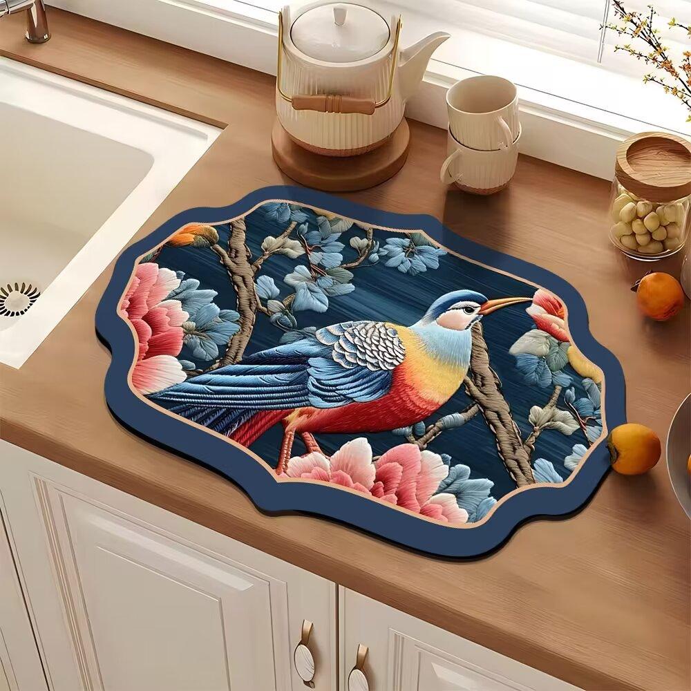 Коврик для слива кухонной столешницы, высокий уровень впитываемости, мытье посуды, тарелок, палочек для еды, крана для раковины, барного стола