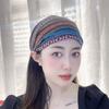 Элегантный широкий боковой омыватель лица для девочек этнический стиль женские повязки для волос корейский головной убор полосатая повязка на голову