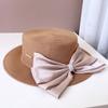 Ins Chic Summer Pearl Big Bowknot Grass Holiday Panama Lady Fedoras Cap Women Leisure Jazz Hat