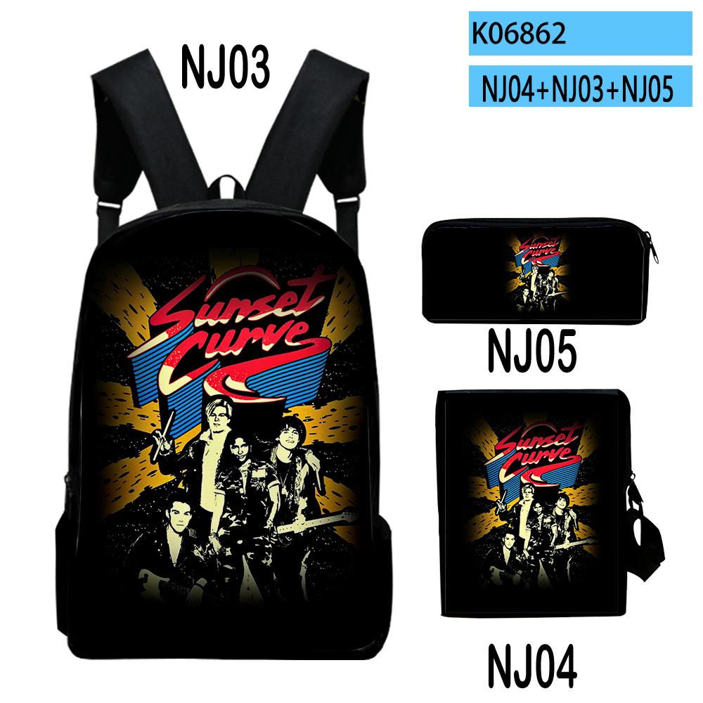 Trendy Julie and the Phantoms 3D Print 3pcs/Set pupil School Bags Laptop Daypack Backpack Inclined shoulder bag Pencil Case