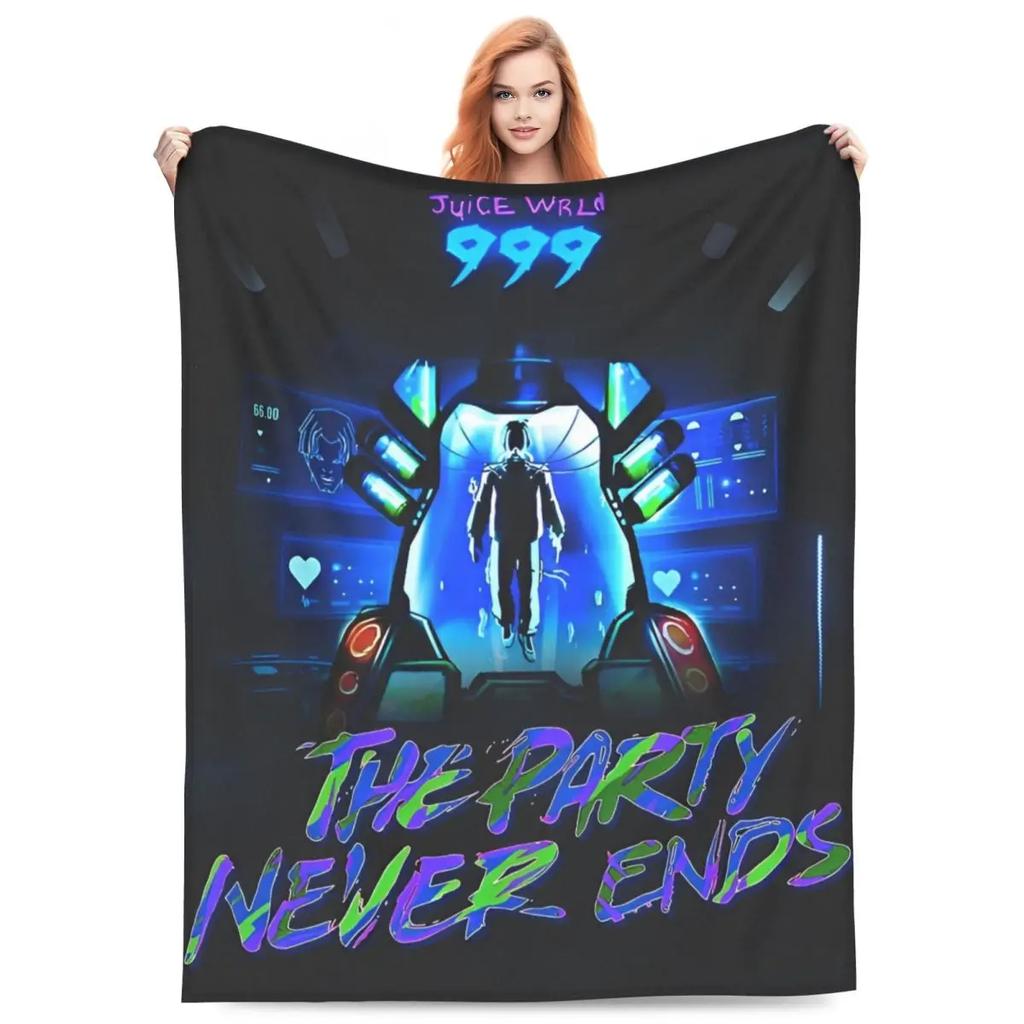 Juice Music Wrld Fuzzy Blankets The Party Never Ends Funny Throw Blanket for Sofa Bedding Lounge 200x150cm