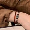 Простой Браслет из Янтарных Бусин для Женщин Изысканный Коричневый Браслет в Китайском Стиле Винтажный Милый Повседневный Универсальный Собираемый в Кольцо Украшение Новый