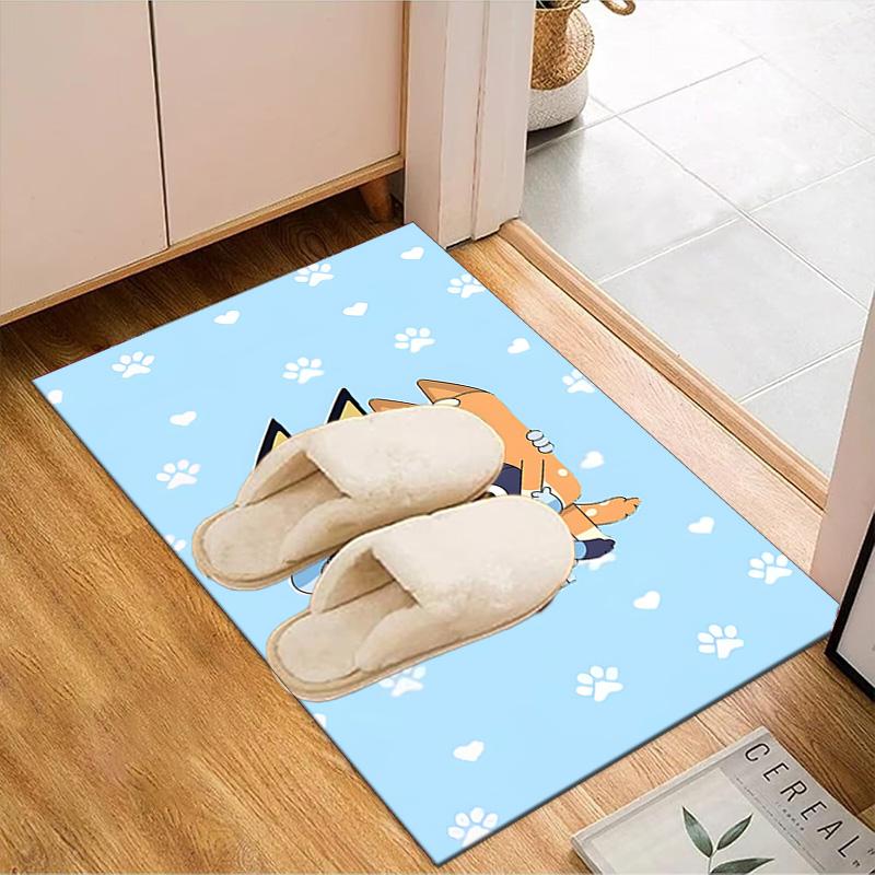 Paw Prints And Bluey Friends Rug Office Floor Mat - Machine Washable for Bedroom, bedroom, livingroom, Room Decor Fan Gifts Christmas