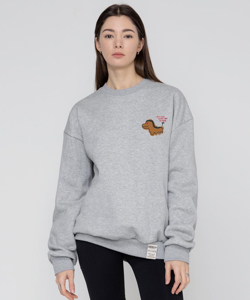 GRAVER [Unisex] Fast Horse Sweatshirt_Gray