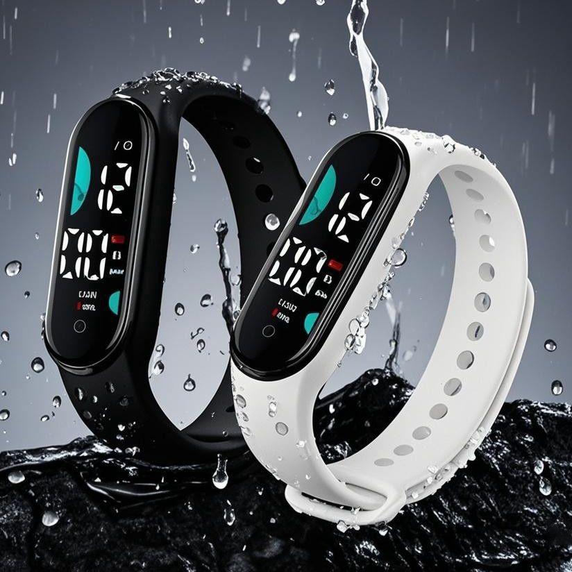 Wasserdichte Touch LED Digitaluhr Sport Elektronische Uhren für Herren Damen Silikon Leuchtend Schüler Kinder Sport Armband