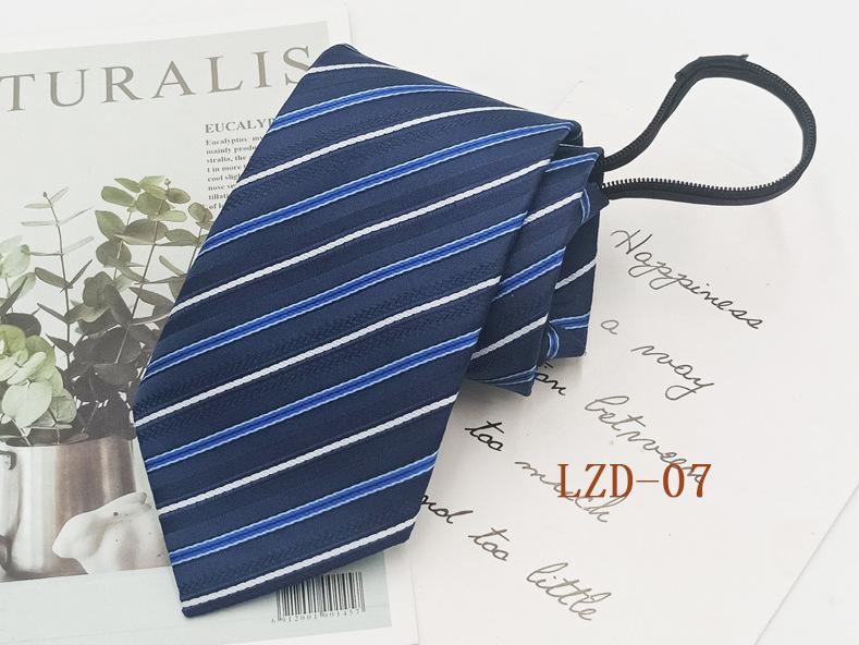 Мужской деловой галстук с ленивой молнией 8 см, легко завязывается, полосатый черный галстук без узлов