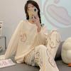 New Women's Pajama of Casual Cartoon Spring and Autumn Ladies Pajamas Suit Cotton Long-sleeved Student Homewear Suit
