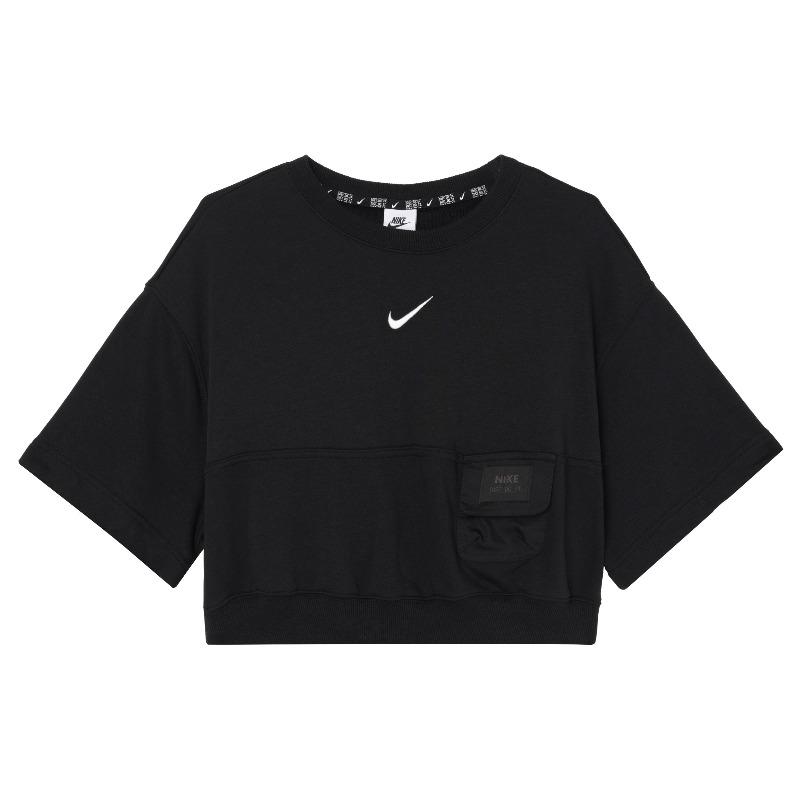 Nike Спортивная одежда City Utility Solid Logo Свободная футболка с коротким рукавом Женская футболка черного цвета DV8039-010