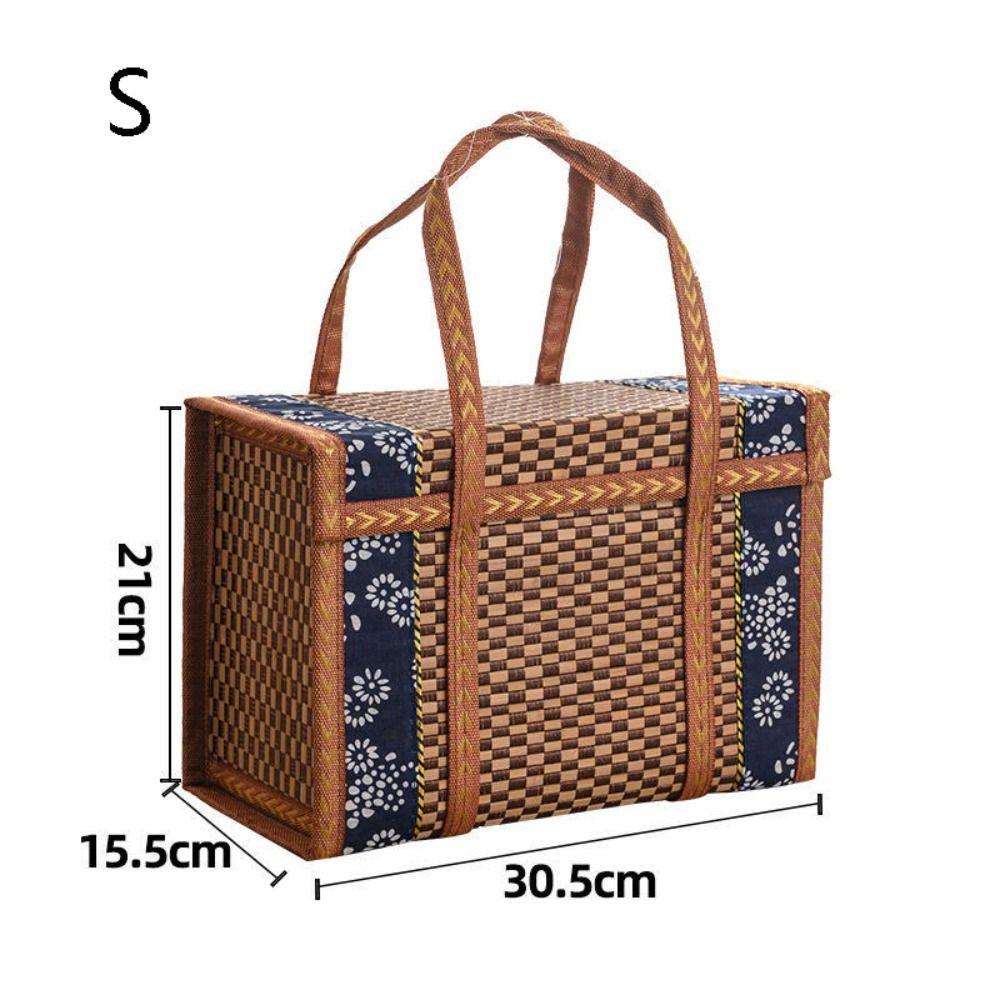 Camping Special Outdoor Picnic Hand-Woven Storage Box Storage Basket Bamboo Products Gift Box
