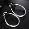 100% 41MM 925 Sterling Silver Smooth Circle Big Hoop Earrings For Women Lady Fashion Charm High Quality Wedding Jewelry