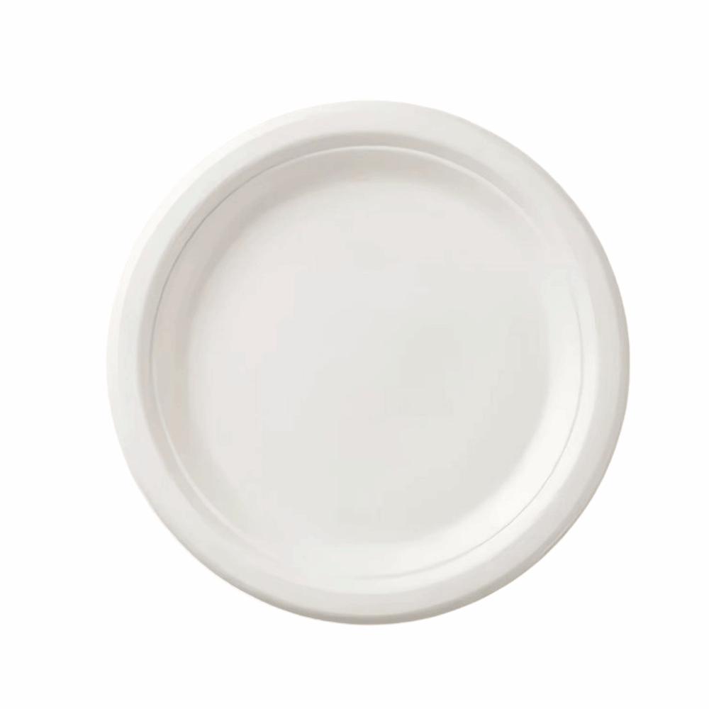 50Pcs Round Disposable Tableware Heat Resistant Pulp Lunch Boxes Disposable Paper Plates Picnic
