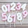 Новый продукт Перламутровые цифровые свечи для торта на день рождения 0-9 Украшение для вечеринки для выпечки Розовый Белый Свечи для торта для годовалого ребенка