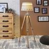 Tripod Floor Lamp Teak Wood Nautical Corner Lamp Without Shade Home Decor