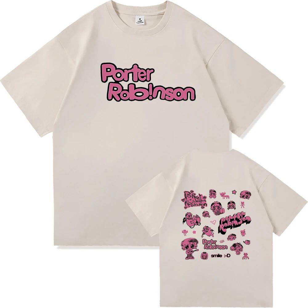 Porter Robinson Smile World Tour 20242025 TShirt Unisex Women Clothing Harajuku Tops Unisex High Quality Casual TShirts Graphic
