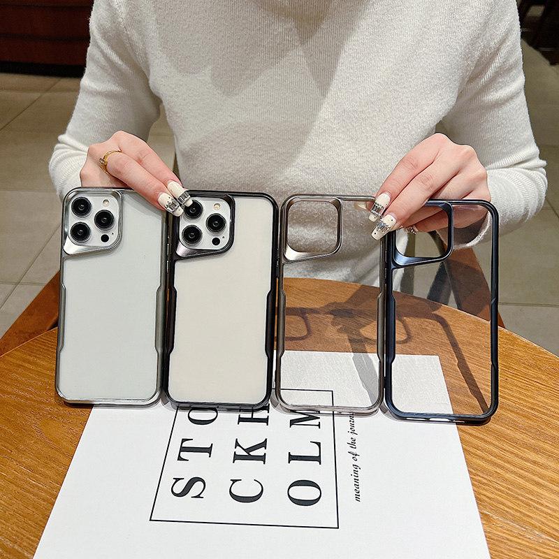 Чехол для телефона из ТПУ с матовой рамкой для iPhone 15 Pro Max 14Plus 13 12 11 Pro XR XS 7 8Plus SE 2020 6s, защитный чехол от падения